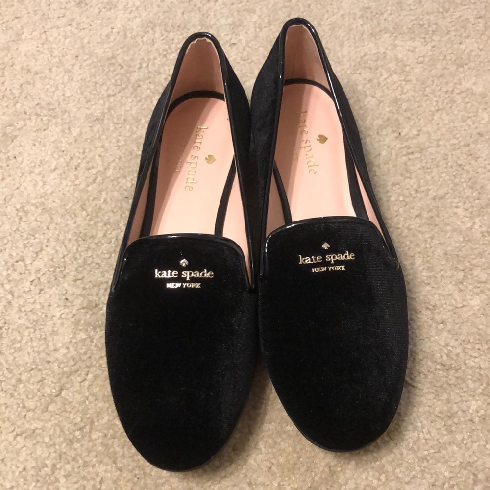 Kate Spade “Claudia” Black Velvet Mules
